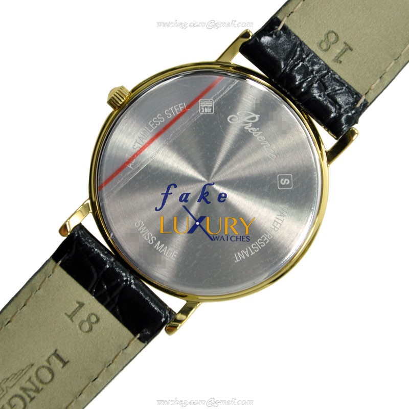 Longines L4.720.2.12.2 PRESENCE Quartz PVD Gold White Dial Alligator Strap Replica Watch - Image 4