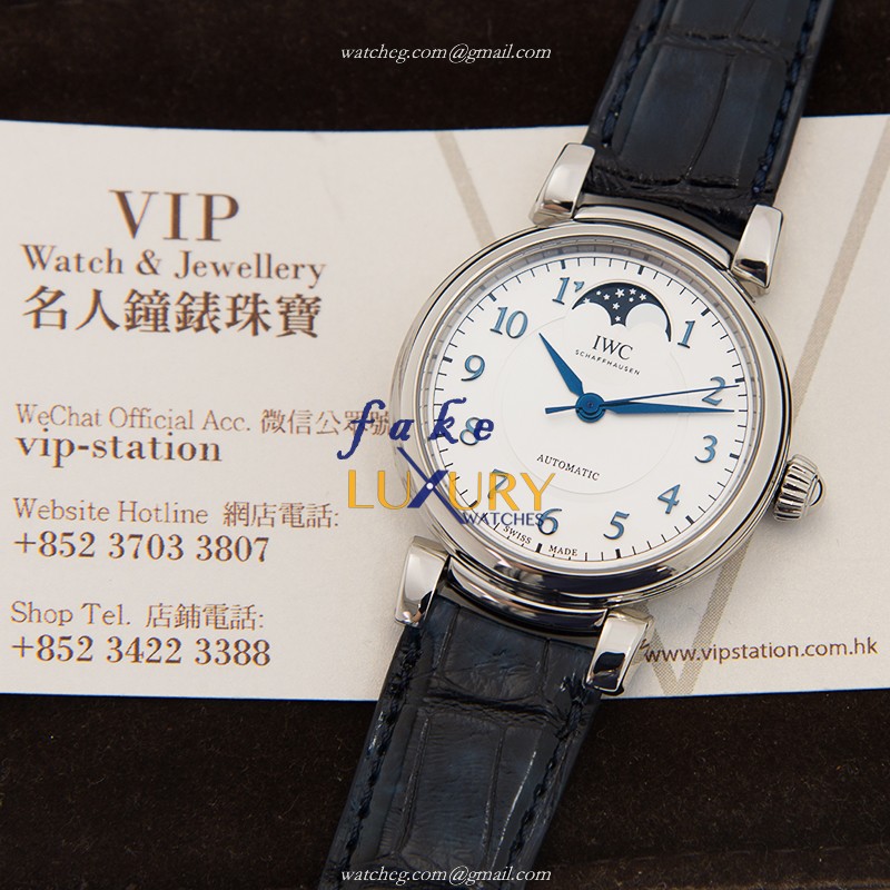 IWC Da Vinci IW459306 Replica Watch Automatic Silver Dial Blue Alligator Strap Steel Case - Image 5