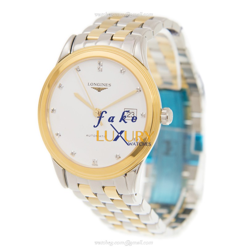 Longines FLAGSHIP L4.874.3.27.7 Automatic Gold-Plated Steel White Dial Replica Watch - Image 3