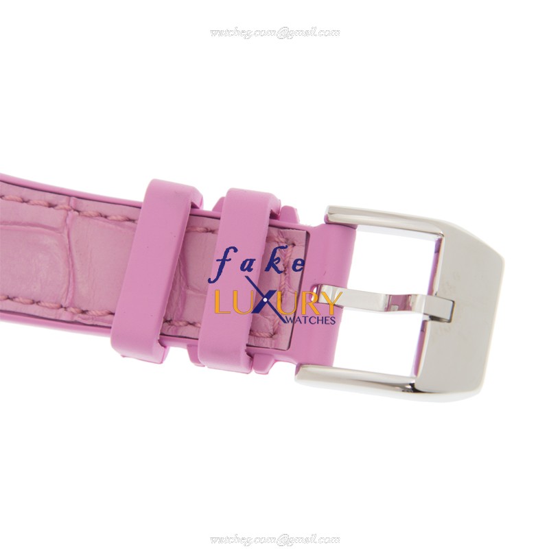 Franck Muller V32 QZ AC.RS Vanguard Quartz Replica Watch - 32mm Steel Case, White Dial, Red Leather - Image 4