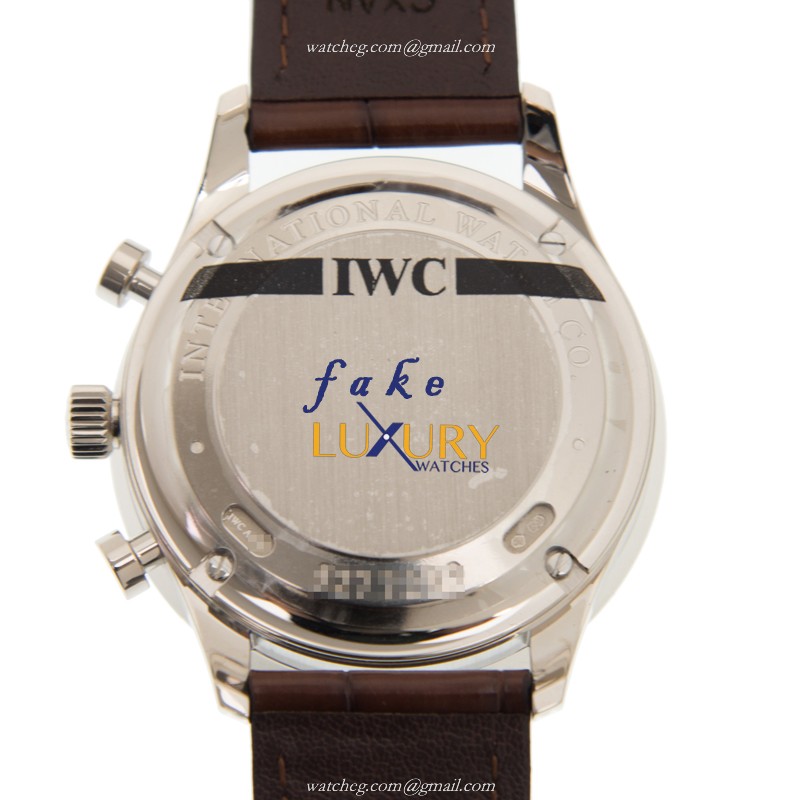 IWC IW371475 Portuguese Automatic Replica Watch, 18kt White Gold, Dark Grey Dial, Alligator Strap - Image 3