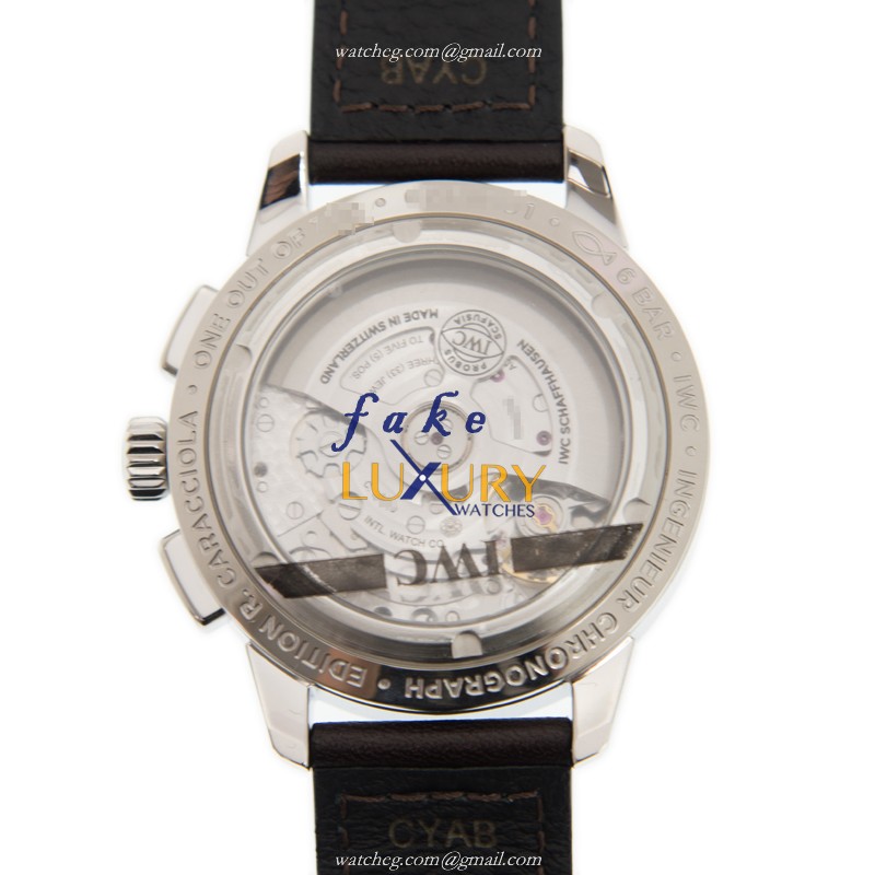 IWC IW380702 Ingenieur Replica Watch, Gray Dial, Steel Case, Brown Alligator Strap, Automatic - Image 3