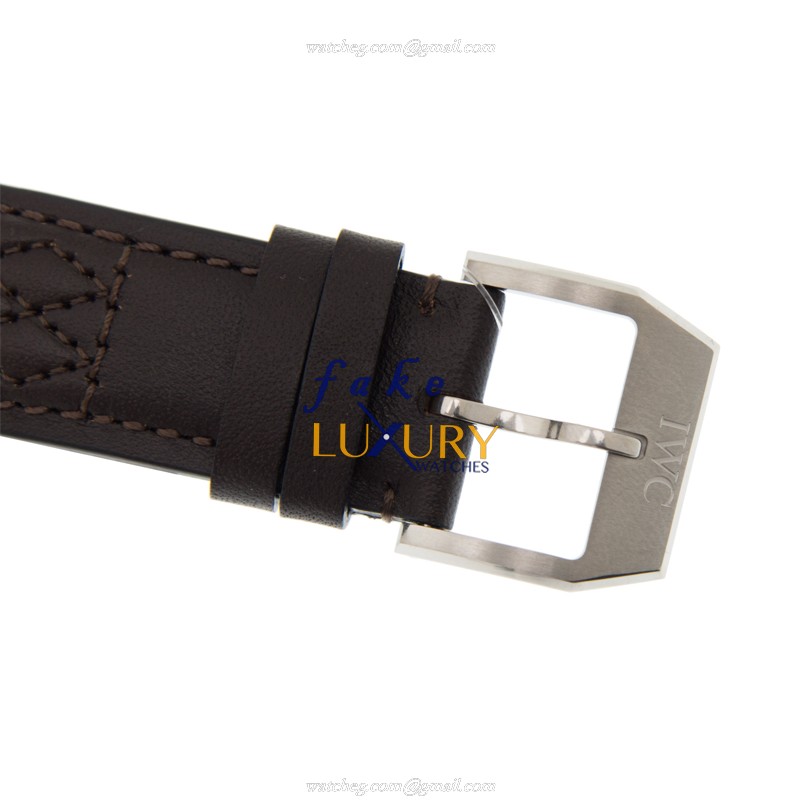 IWC IW380702 Ingenieur Replica Watch, Gray Dial, Steel Case, Brown Alligator Strap, Automatic - Image 4