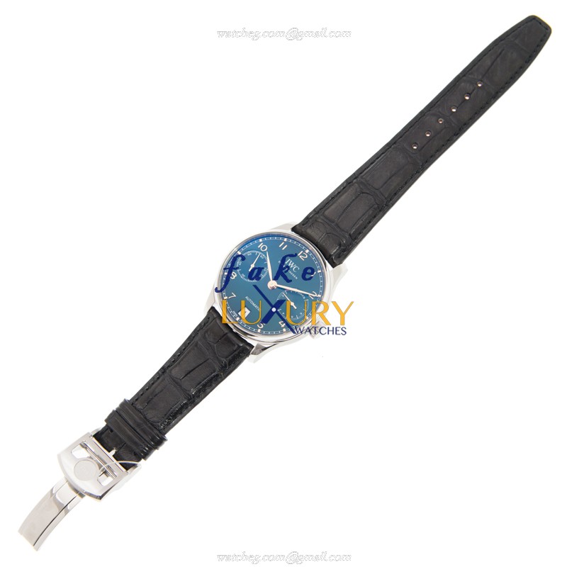 IWC IW500708 Portuguese Replica Watch, Automatic, Green Dial, Steel Case, Black Alligator Strap - Image 2