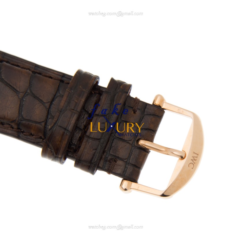 IWC IW511102 Portofino Replica Watch, Manual Wind, White Dial, 18kt Rose Gold Case, Dark Brown - Image 4