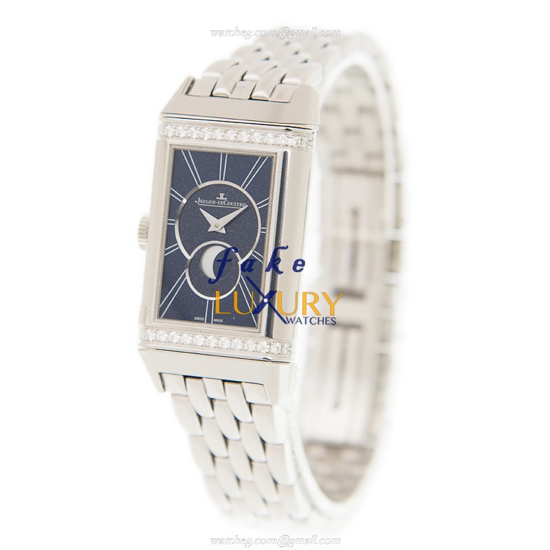 Jaeger-Lecoultre Q3358120 REVERSO Manual Wind Stainless Steel Replica Watch, Blue Dial, Silver Strap - Image 3