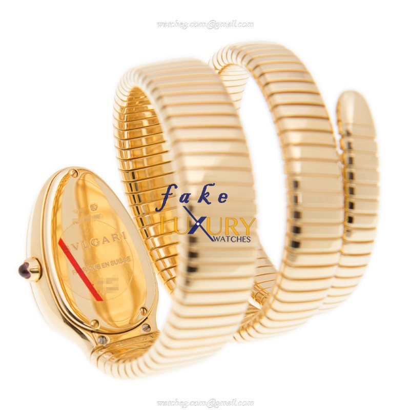 SP35C6GDG.2T - Bulgari Serpenti Replica Watch 35mm Quartz 18kt Yellow Gold Silver Dial - Image 4