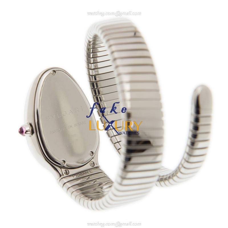 Bulgari Serpenti SP35BDSDS.1T Quartz Stainless Steel Watch with Black Dial on Silver Bracelet - Image 4