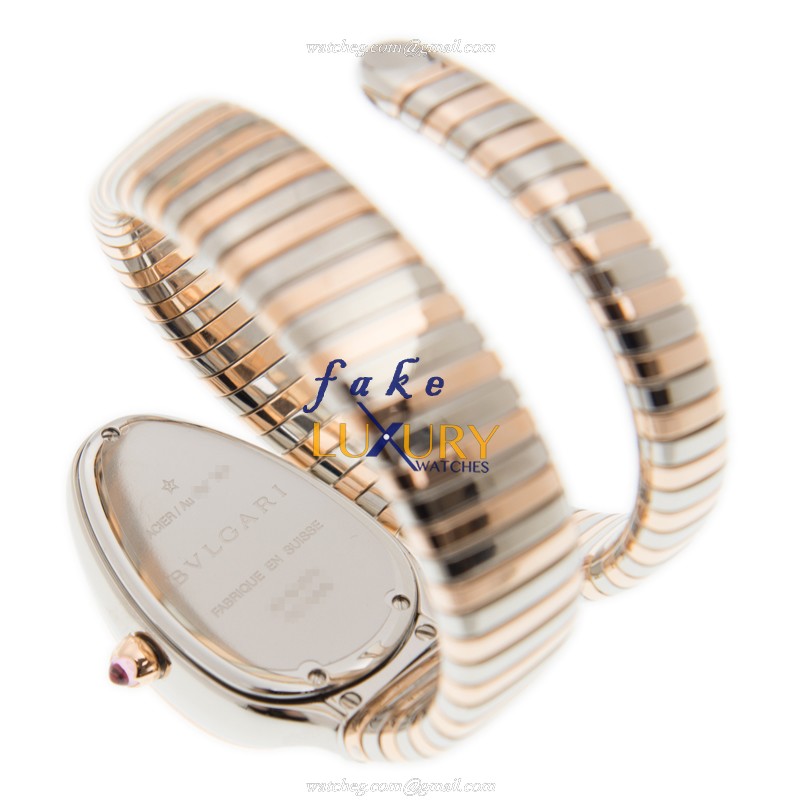Bulgari SP35C6SPGD.IT Serpenti - Replica Watch - Quartz - 18kt Rose Gold & Steel - Silver Dial - Image 4