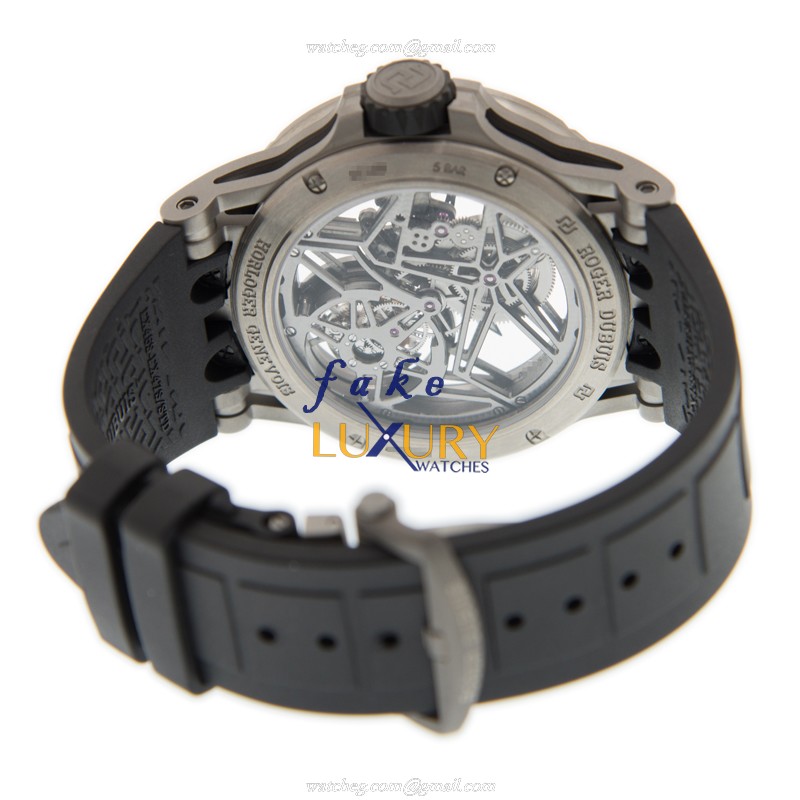 Roger Dubuis DBEX0479 Excalibur Replica Watch Manual Wind Titanium Transparent Skull Dial - Image 4