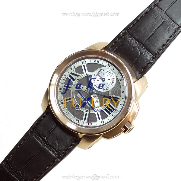 Cartier Calibre de Cartier W7100029 - Replica Watch - Automatic - 18kt Rose Gold Case - Dark Grey - Image 2
