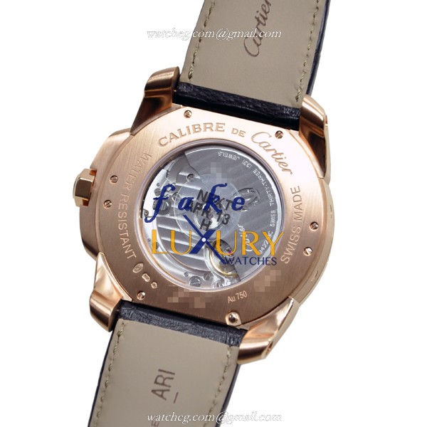 Cartier Calibre de Cartier W7100029 - Replica Watch - Automatic - 18kt Rose Gold Case - Dark Grey - Image 3