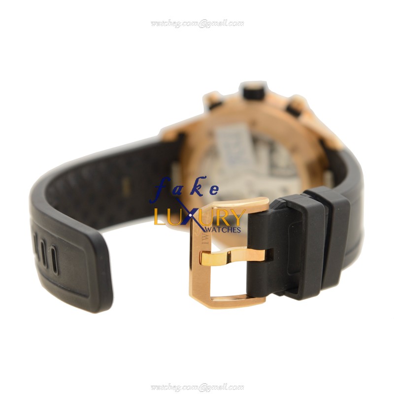IWC IW376905 Aquatimer Replica Watch, Black Dial, 18kt Rose Gold Case, Rubber Strap - Image 4