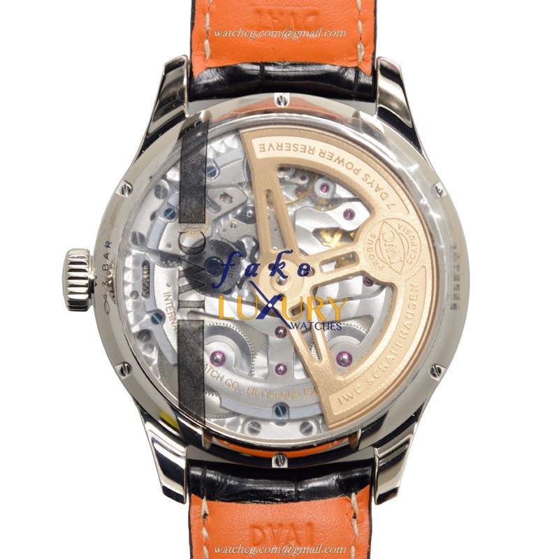 IWC IW503401 Portuguese Replica Watch, Automatic, Blue Dial, 18kt White Gold Case, Alligator Strap - Image 3