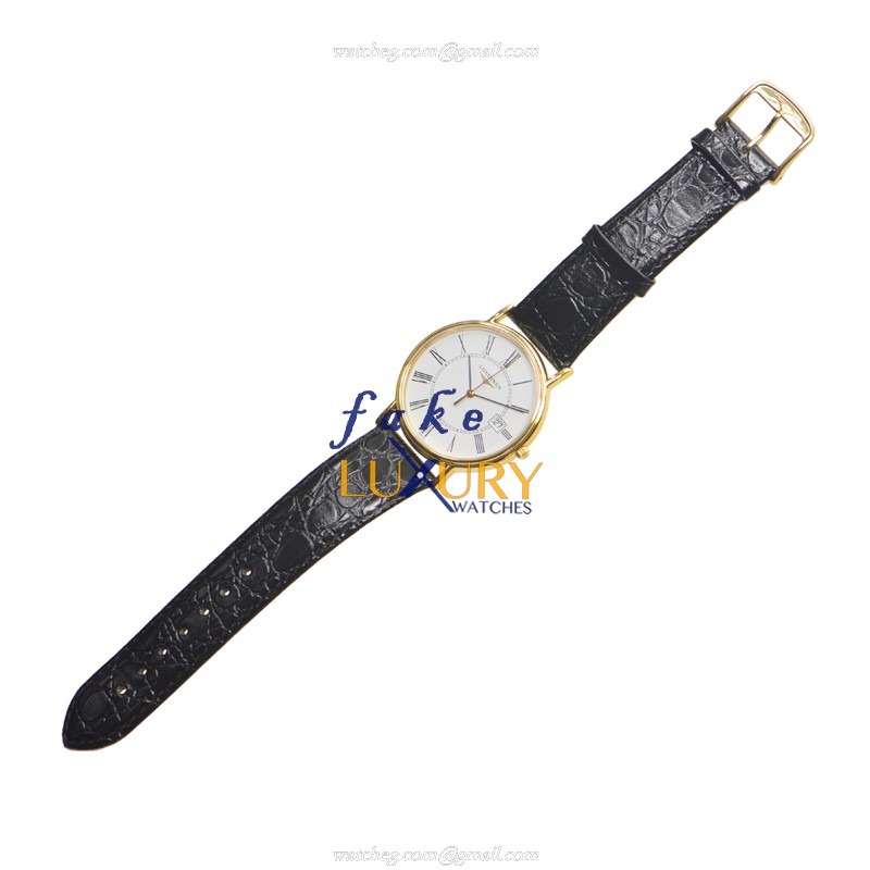 Longines L4.790.2.11.2 Replica Watch Quartz Movement 18kt Rose Gold Steel Case White Dial Black - Image 2