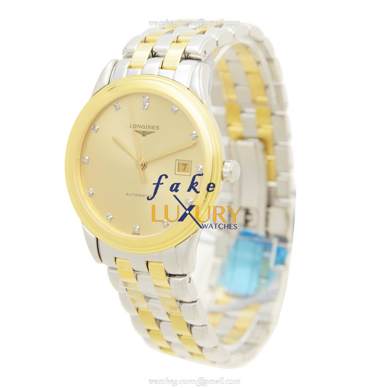 Longines L4.874.3.37.7 FLAGSHIP Replica Watch Automatic Gold Dial Gold-Plated Stainless Steel - Image 3