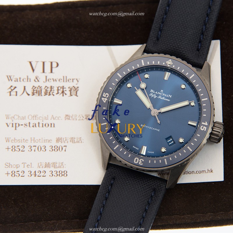 5000-0240-O52A - Blancpain Fifty Fathoms Replica Watch - Blue Ceramic Automatic - Image 5