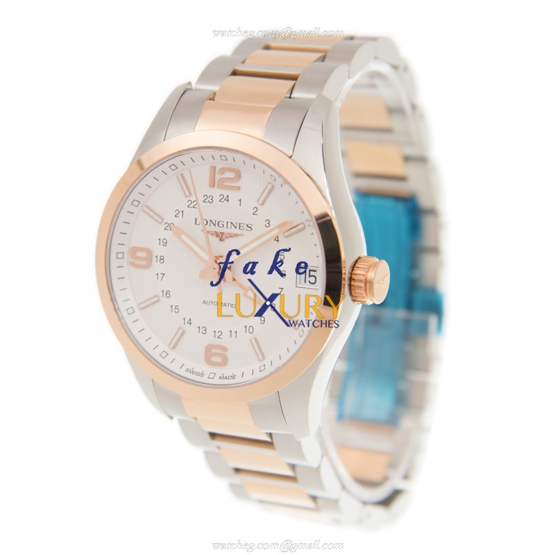 Longines Conquest - Replica Watch - L2.799.5.76.7 - Automatic - 18kt Rose Gold & Steel Case - White - Image 3