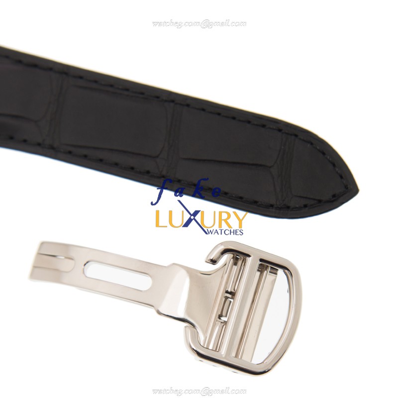Cartier Rotonde De Cartier W1556249 Manual Wind 950 Platinum Silver Dial Black Alligator Strap - Image 4