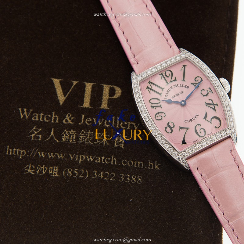 Franck Muller 7502QZD1RAC-PINK Quartz Stainless Steel Diamond Cintree Curvex Replica Watch - Image 5