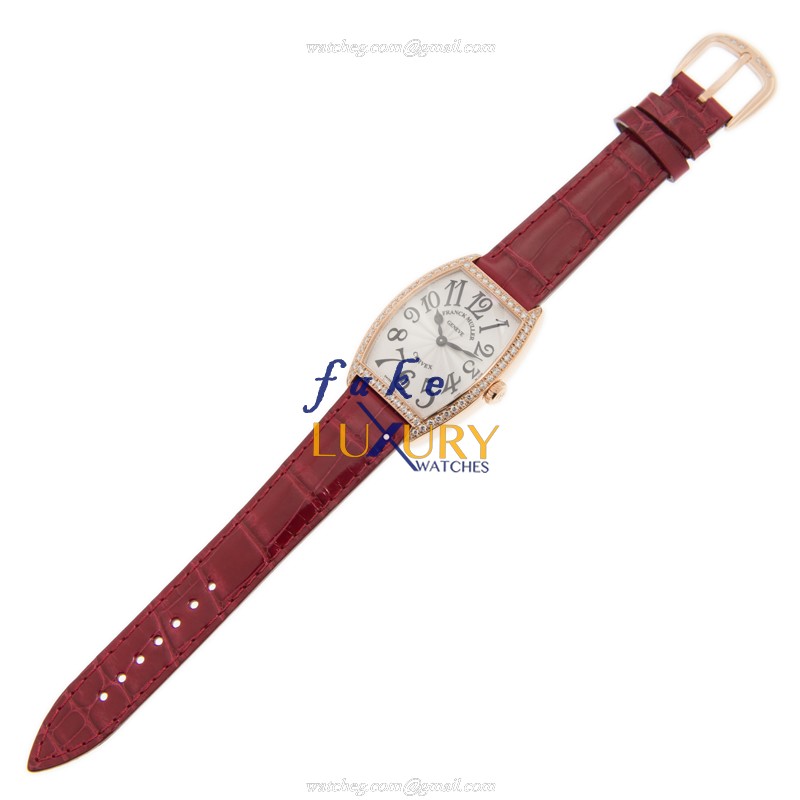 Franck Muller 7502 QZ D 1R 5N Cintree Curvex Replica Watch, Quartz, Rose Gold & Diamonds - Image 2