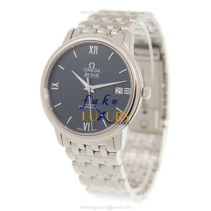 Omega 424.10.37.20.03.001 DE VILLE Automatic Steel Case Blue Dial Replica Watch - Image 3
