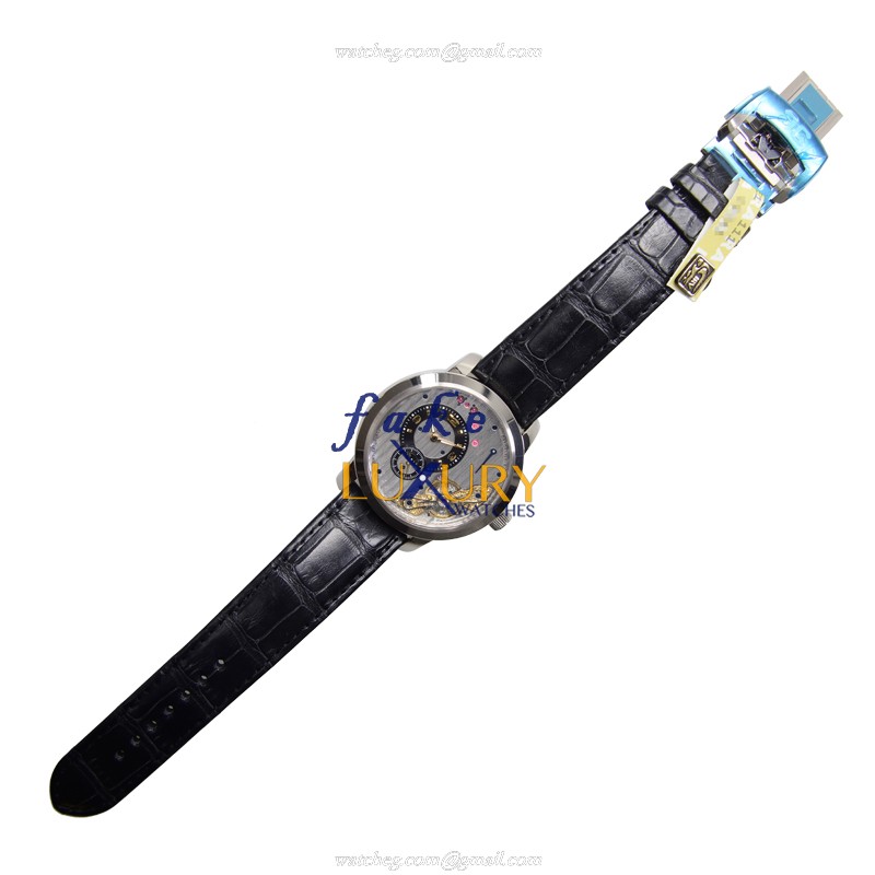 Glashutte 1-66-01-04-04-05 Replica Watch, Manual Wind, Silvery White Dial, White Gold Case - Image 2