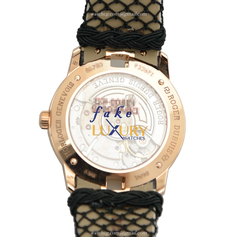 Roger Dubuis RDDBVE0015 VELVET Automatic 18kt Rose Gold & Diamonds Black Dial Replica Watch - Image 3