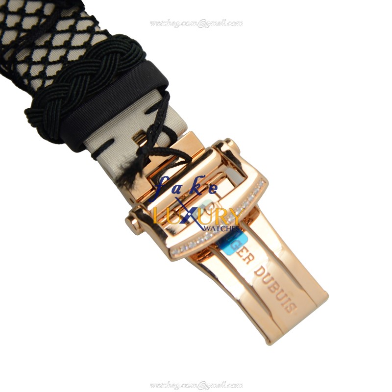 Roger Dubuis RDDBVE0015 VELVET Automatic 18kt Rose Gold & Diamonds Black Dial Replica Watch - Image 4
