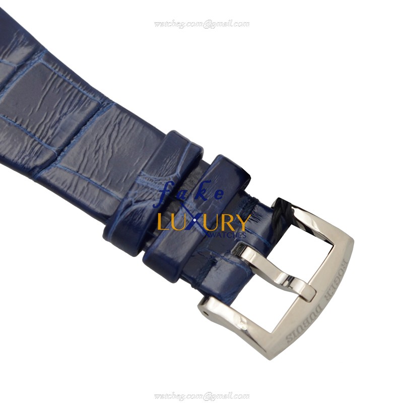 Roger Dubuis RDDBVE0034 Velvet Automatic 18kt White Gold White Dial Blue Strap Replica Watch - Image 4