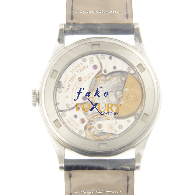 Patek Philippe Calatrava 5077P-053 Automatic Platinum White Dial Alligator Strap Replica Watch - Image 3