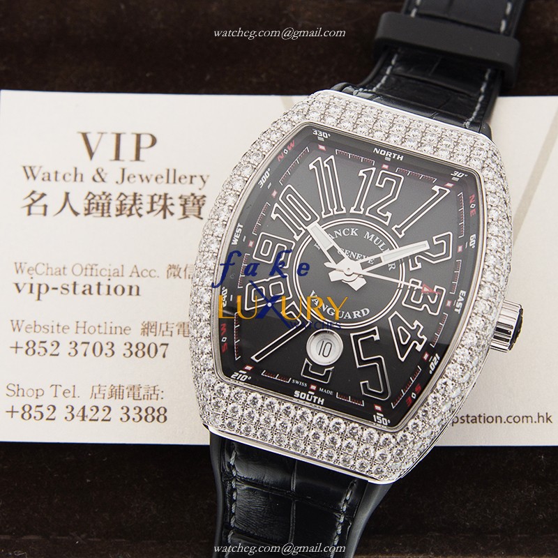Franck Muller V 41 SC DT D OGNR Vanguard Replica Watch, Automatic, Black Dial, 18kt White Gold & - Image 5