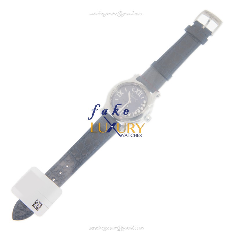 - 278559-3008 CHOPARD HAPPY SPORT AUTO Stainless Steel Replica Watch - 36mm Black Dial Blue - Image 2