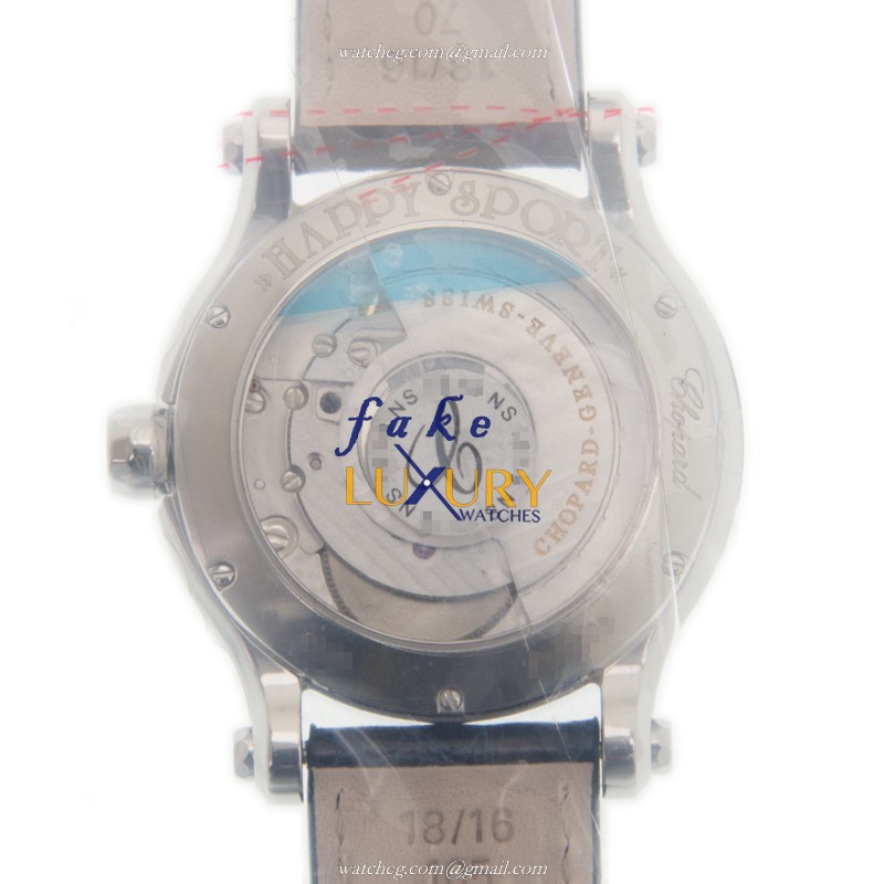 - 278559-3008 CHOPARD HAPPY SPORT AUTO Stainless Steel Replica Watch - 36mm Black Dial Blue - Image 3