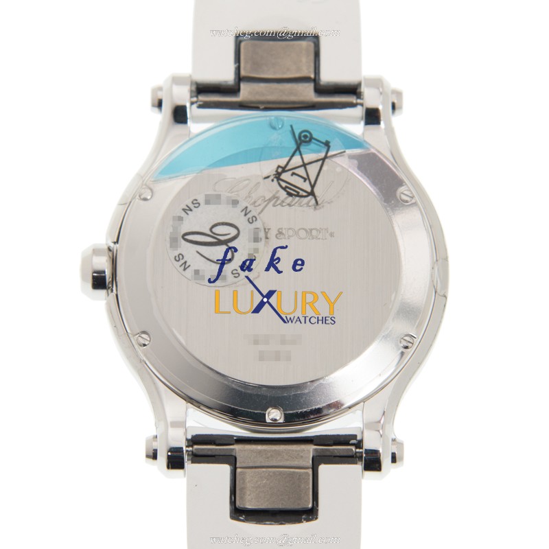 Chopard 278582-3001 Happy Sport Quartz Stainless Steel Watch, White Dial & Rubber Strap Replica - Image 3