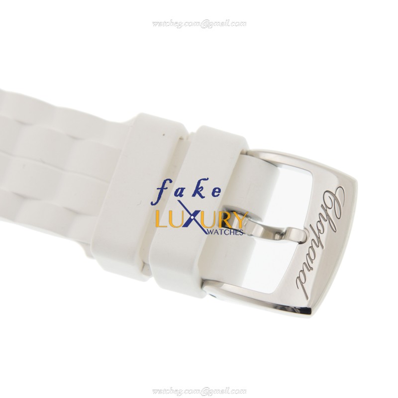 Chopard 278582-3001 Happy Sport Quartz Stainless Steel Watch, White Dial & Rubber Strap Replica - Image 4