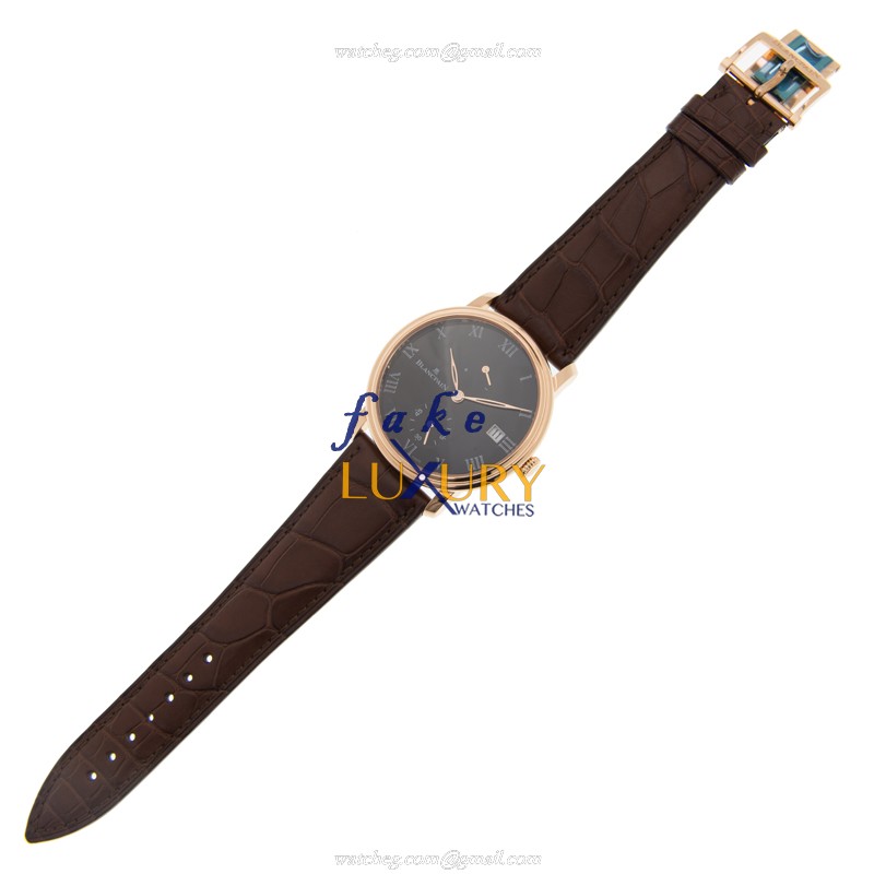 Blancpain Villeret 6614-3637N-55B Manual Wind 18kt Rose Gold Black Dial Replica Watch - Image 2