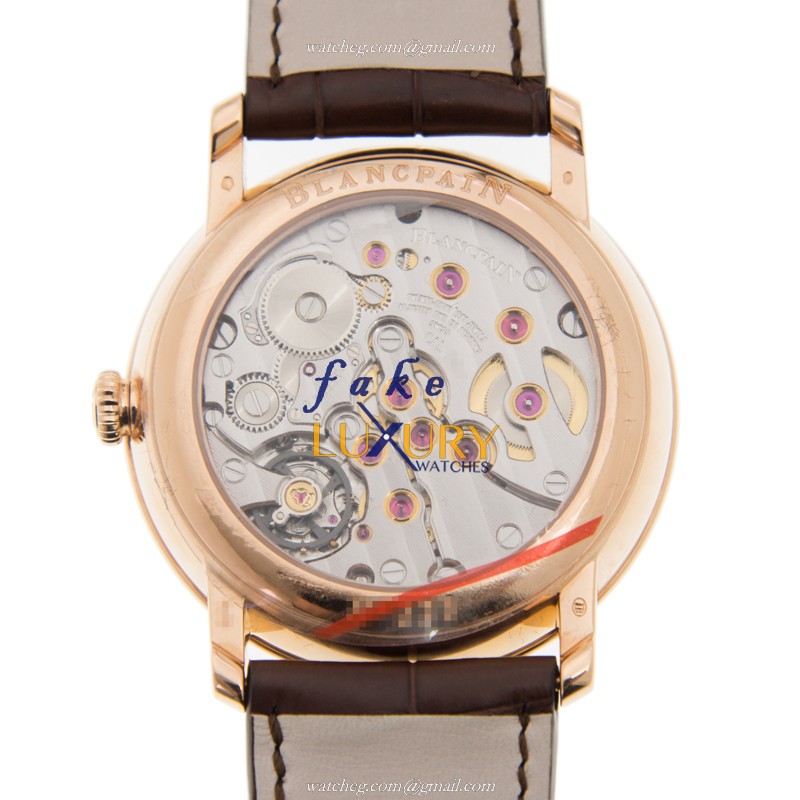 Blancpain Villeret 6614-3637N-55B Manual Wind 18kt Rose Gold Black Dial Replica Watch - Image 3
