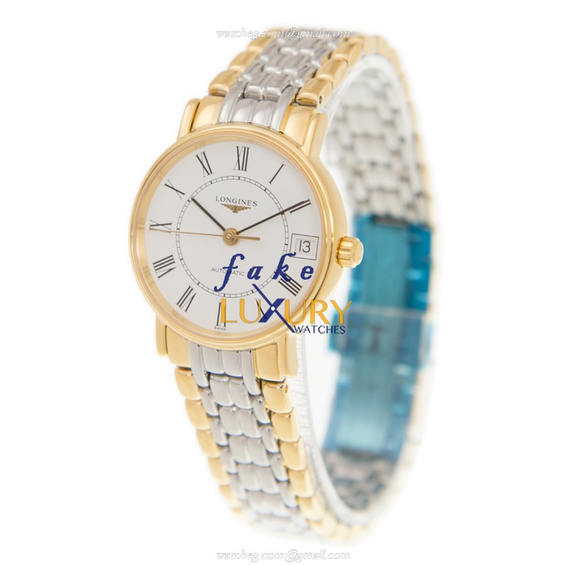 Longines L4.322.2.11.7 Replica Watch Automatic White Dial Gold Stainless Steel - Image 3