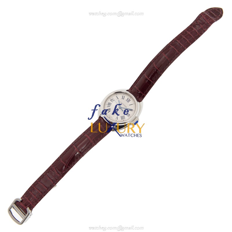 Cartier WSCL0016 CLe DE CARTIER Automatic Stainless Steel White Dial Red Alligator Strap Replica - Image 2