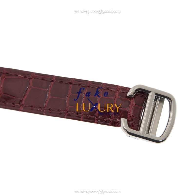 Cartier WSCL0016 CLe DE CARTIER Automatic Stainless Steel White Dial Red Alligator Strap Replica - Image 4