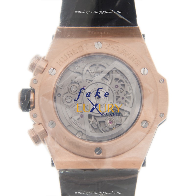 Hublot 411.OX.1180.RX.0904 BIG BANG Auto 18kt Rose Gold Diamond Bezel Replica Watch - Image 3