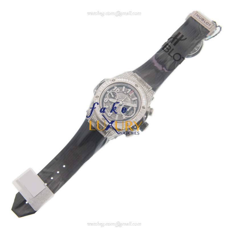 Hublot 411.NX.1170.RX.0904 Big Bang Replica Watch, Gray Dial, Titanium & Diamond Case, Rubber Strap - Image 2