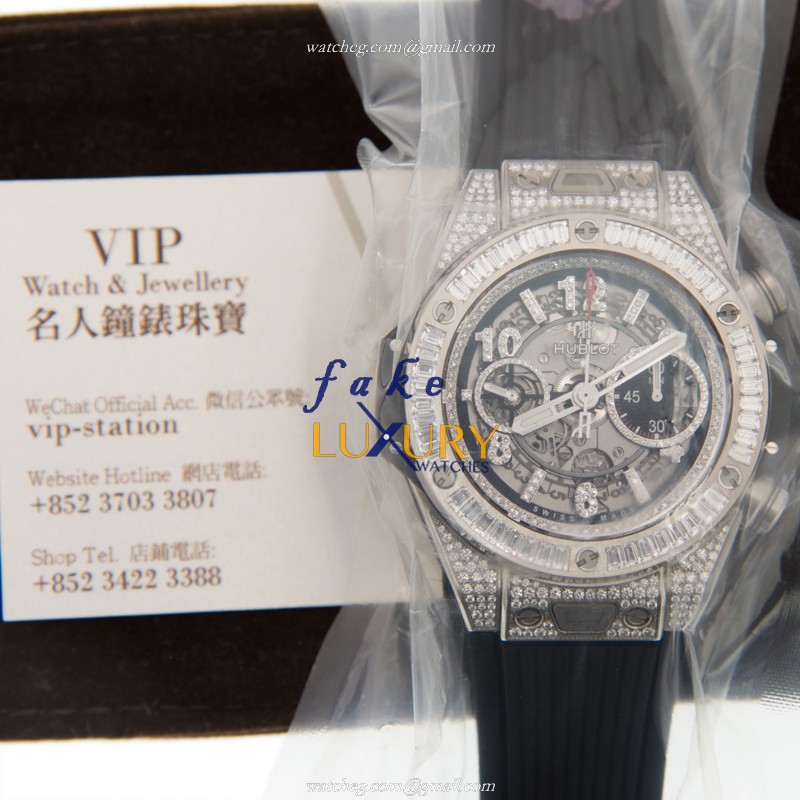 Hublot 411.NX.1170.RX.0904 Big Bang Replica Watch, Gray Dial, Titanium & Diamond Case, Rubber Strap - Image 5