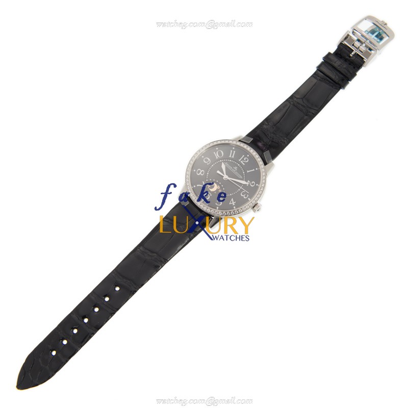 Jaeger-Lecoultre Q344847J RENDEZ VOUS Auto | Steel Case | Black Dial | Alligator Strap Replica Watch - Image 2
