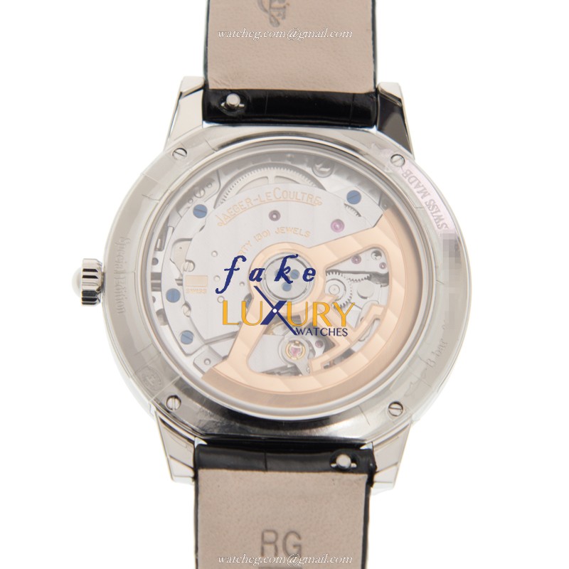 Jaeger-Lecoultre Q344847J RENDEZ VOUS Auto | Steel Case | Black Dial | Alligator Strap Replica Watch - Image 3