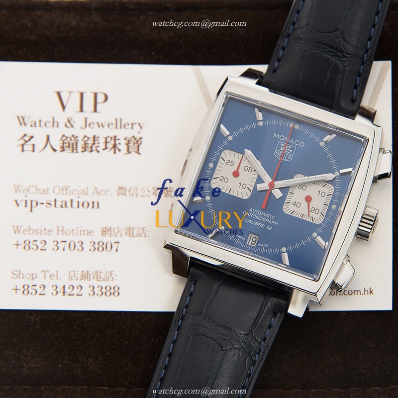 Tag Heuer Monaco CAW2111.FC6183 Automatic Blue Dial Alligator Strap Replica Watch - Image 5