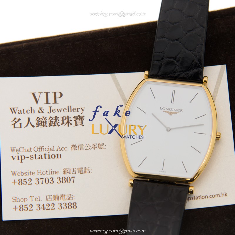 L4.786.2.12.2 - Longines La Grande Replica Watch Quartz 18kt Gold Steel White Dial - Image 5