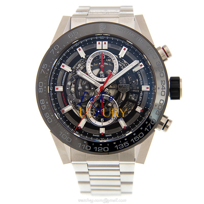 Tag Heuer CAR2A1W-BA0703 Carrera Replica Watch, Automatic, Black Dial, Ceramic & Steel Case - Image 2