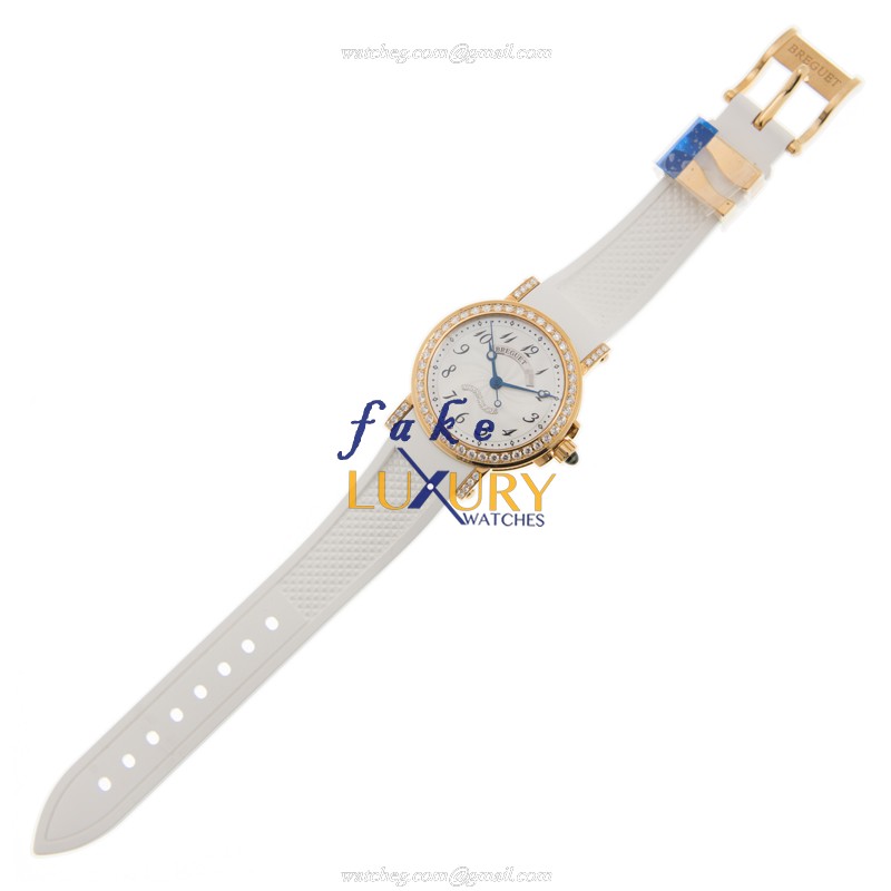 Breguet 8818BA/59/564/DD00 Replica Watch Automatic White Mother of Pearl Dial 18kt Gold Diamond - Image 2